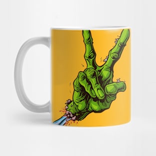 Zombie Hand Giving Peace Sign Mug